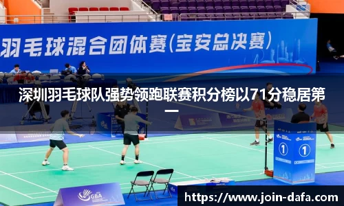 深圳羽毛球队强势领跑联赛积分榜以71分稳居第一