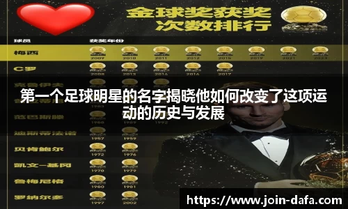 第一个足球明星的名字揭晓他如何改变了这项运动的历史与发展